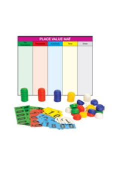 PLACE VALUE MAT WITH STACKING COUNTERS